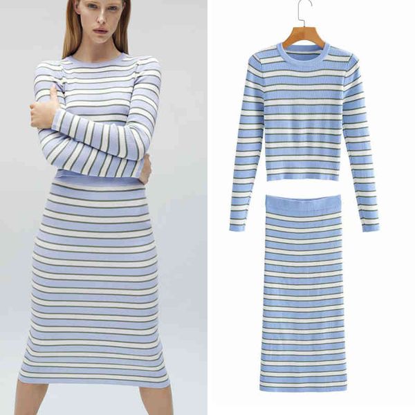 za 2 pieces spring women sets striped knitted sweater+skirt elegant long sleeve short casual o-neck chic dress 210422, White
za 2 pieces spring women sets striped knitted sweater+skirt elegant long sleeve short casual o-neck chic dress 210422, White