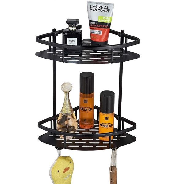 bathroom kitchen trangle corner shelf with 2 hooks shower storage black holders wall mounted tiers drill bath accessories shelves
bathroom kitchen trangle corner shelf with 2 hooks shower storage black holders wall mounted tiers drill bath accessories shelves