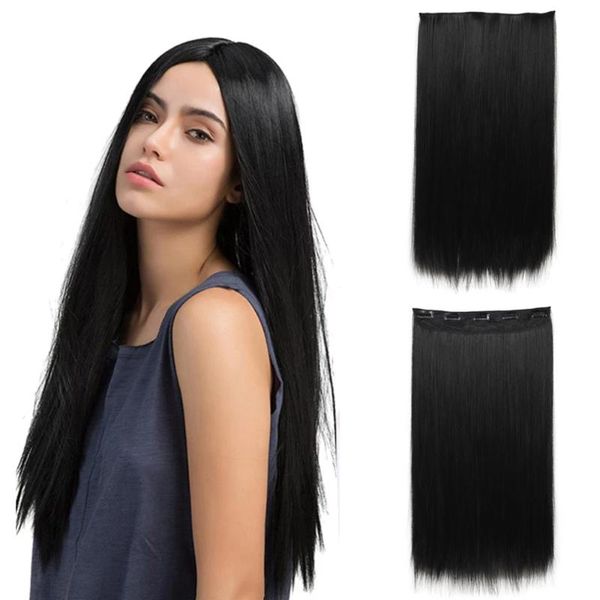 synthetic wigs 5 clips in hair long straight women clip black high temperature fiber hairpiece
synthetic wigs 5 clips in hair long straight women clip black high temperature fiber hairpiece