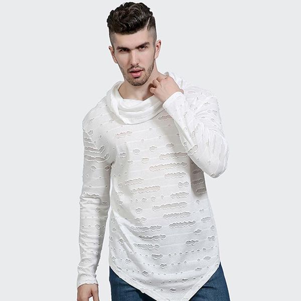 men's t-shirts wind long-sleeved t-shirt, european style, piled collar, hole, big inverted triangle, casual t-shirt 2021, White;black
men's t-shirts wind long-sleeved t-shirt, european style, piled collar, hole, big inverted triangle, casual t-shirt 2021, White;black