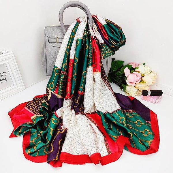 scarves 2021 summer 180x90cm luxury dustproof bandana korean style print silk scarf chain shawl fashion high-grade beach towel, Blue;gray
scarves 2021 summer 180x90cm luxury dustproof bandana korean style print silk scarf chain shawl fashion high-grade beach towel, Blue;gray
