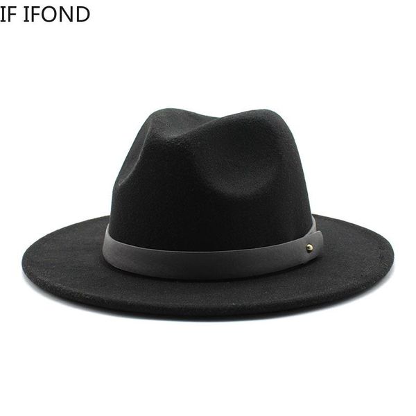 wide brim hats fedora hat for men women winter autumn jazz with leather belt imitation woolen felt, Blue;gray
wide brim hats fedora hat for men women winter autumn jazz with leather belt imitation woolen felt, Blue;gray