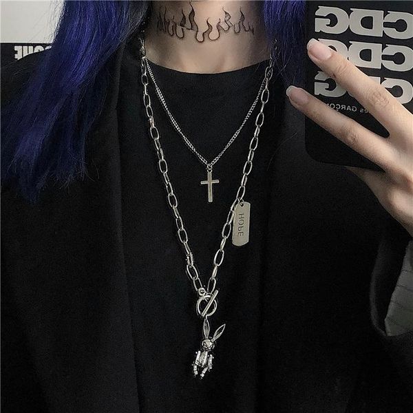 chains necklace sets for women 2021 vintage style cross multilayer choker men's neck hip hop jewelry aesthetic wholesale, Silver
chains necklace sets for women 2021 vintage style cross multilayer choker men's neck hip hop jewelry aesthetic wholesale, Silver