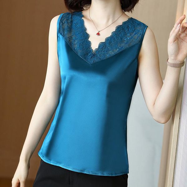 korean fashion silk tank women satin office lady lace solid plus size xxxl/5xl clothing for women's tanks & camis, White
korean fashion silk tank women satin office lady lace solid plus size xxxl/5xl clothing for women's tanks & camis, White