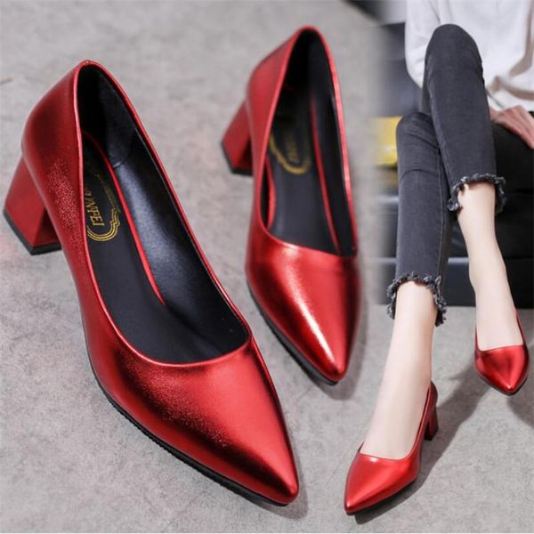 dress shoes 2021 women pumps red high heels 5cm lady patent leather thick with autumn pointed single female sandals 34-39, Black
dress shoes 2021 women pumps red high heels 5cm lady patent leather thick with autumn pointed single female sandals 34-39, Black