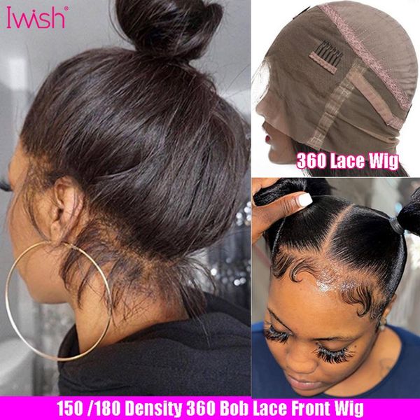 lace wigs iwish 360 frontal wig short bob straight front human hair 150 180 density brazilian for women, Black;brown
lace wigs iwish 360 frontal wig short bob straight front human hair 150 180 density brazilian for women, Black;brown