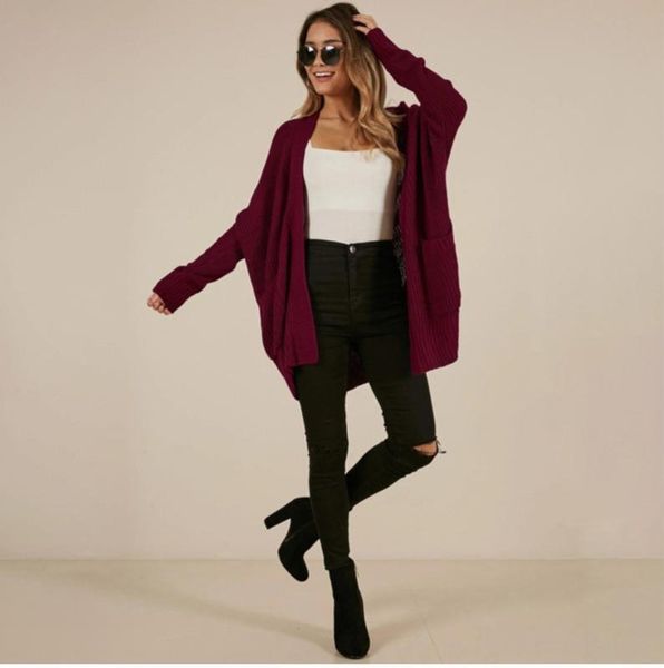 women's sweaters autumn's latest cardigan sweater long fashion women red knitted sleeve coat, White;black
women's sweaters autumn's latest cardigan sweater long fashion women red knitted sleeve coat, White;black