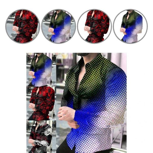 men's casual shirts slim fashionable gradient autumn high street cardigan for club, White;black
men's casual shirts slim fashionable gradient autumn high street cardigan for club, White;black