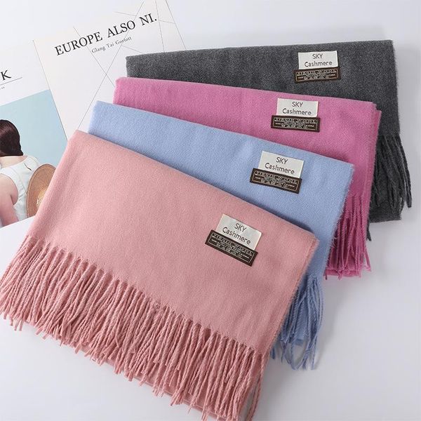 scarves 2021 women's scarf winter, imitation cashmere 27 colors dual-use pure color tassels stole keep warm for ladies tippet, Blue;gray
scarves 2021 women's scarf winter, imitation cashmere 27 colors dual-use pure color tassels stole keep warm for ladies tippet, Blue;gray
