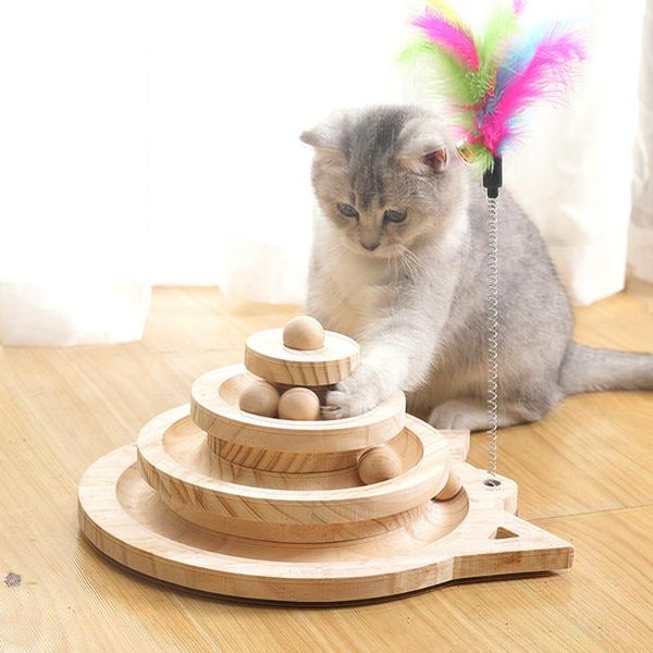 cat toys chats wood toy double-layer rotating track ball game kitten interactive tower funny plate for small play accessories
cat toys chats wood toy double-layer rotating track ball game kitten interactive tower funny plate for small play accessories