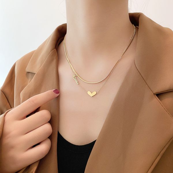 titanium steel multi-layer english letter necklace fashion fashion love pendant new clavicle chain personalized choker neck ornament, Black
titanium steel multi-layer english letter necklace fashion fashion love pendant new clavicle chain personalized choker neck ornament, Black