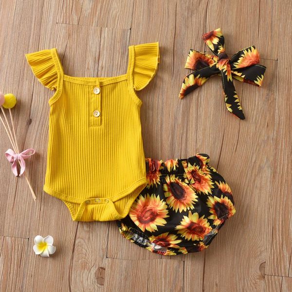 clothing sets 3pcs infant baby girls fashion summer flying sleeve pit +floral sunflowers shorts outfit dziewczyna zestawy, White
clothing sets 3pcs infant baby girls fashion summer flying sleeve pit +floral sunflowers shorts outfit dziewczyna zestawy, White