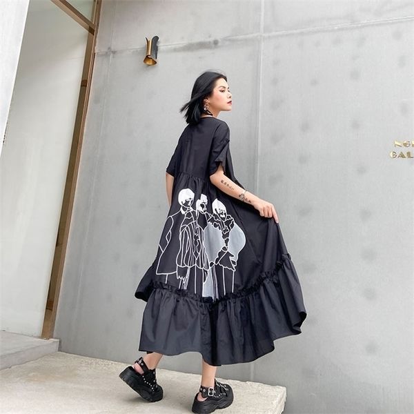 xitao summer dress women fashion loose plus size short sleeve minority printing dresses trend wild a-line vestidos xj4922, Black;gray
xitao summer dress women fashion loose plus size short sleeve minority printing dresses trend wild a-line vestidos xj4922, Black;gray