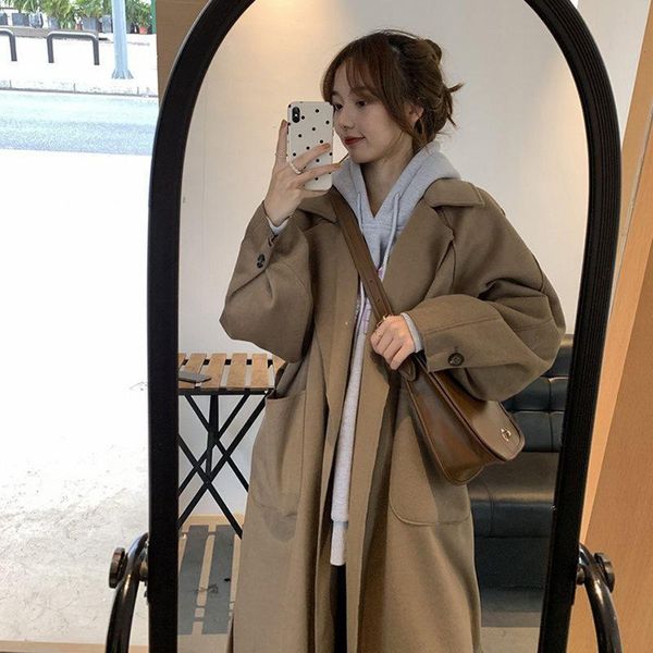 women's wool & blends woolen coat suit autumn and winter 2021 hepburn style small man medium long windbreaker cloak, Black
women's wool & blends woolen coat suit autumn and winter 2021 hepburn style small man medium long windbreaker cloak, Black