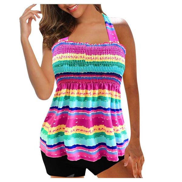 women's swimwear bikini 2021 tankini large pleated set lace-up digital stripe tie dye print suspender beach split swimsuit, White;black
women's swimwear bikini 2021 tankini large pleated set lace-up digital stripe tie dye print suspender beach split swimsuit, White;black