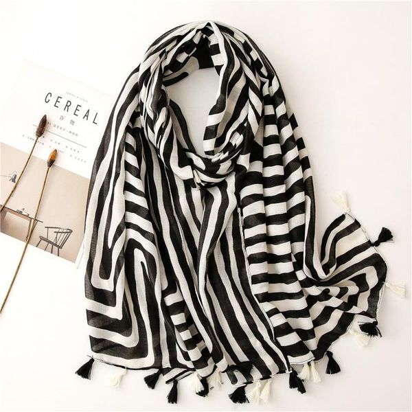 scarves geometric stripe printted cotton scarf women spring summer thin light sunscreen shawl wrap lady hijab beach cover up, Blue;gray
scarves geometric stripe printted cotton scarf women spring summer thin light sunscreen shawl wrap lady hijab beach cover up, Blue;gray