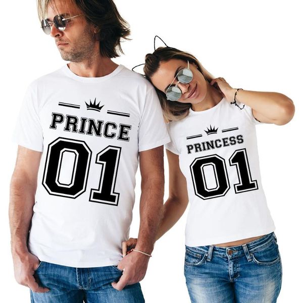 women's t-shirt tshirt casual couple t shirt for lover prince 01 princess letter print women men hipster, White
women's t-shirt tshirt casual couple t shirt for lover prince 01 princess letter print women men hipster, White