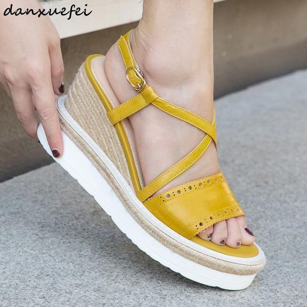 color women's genuine leather wedge platform sandals open toe summer high heel female comfort sandalias dress shoes sale, Black
color women's genuine leather wedge platform sandals open toe summer high heel female comfort sandalias dress shoes sale, Black