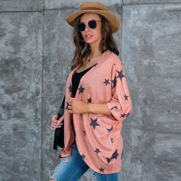 women's blouses & shirts 2021 fashion spring and summer star printing long casual coat shirt home out essential products trend versatil, White
women's blouses & shirts 2021 fashion spring and summer star printing long casual coat shirt home out essential products trend versatil, White