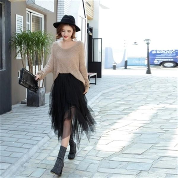 skirts tulle ladies skirt black grey elastic high waist women dance tutu loose irregular midi voile female autumn zz566
skirts tulle ladies skirt black grey elastic high waist women dance tutu loose irregular midi voile female autumn zz566