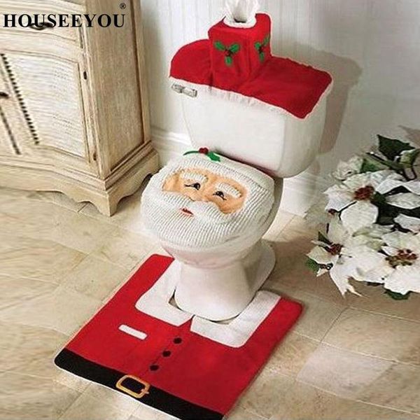 3pcs/set christmas toilet seat cover tank cap overcoat cushion santa claus bathroom mat pad xmas decors rug home decoration covers
3pcs/set christmas toilet seat cover tank cap overcoat cushion santa claus bathroom mat pad xmas decors rug home decoration covers
