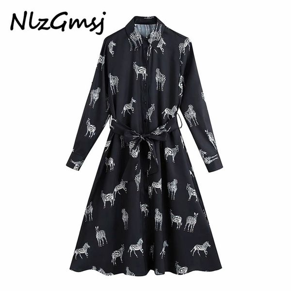 women with belt animal print midi shirt dress vintage long sleeve button-up female dresses vestidos mujer 210628, Black;gray
women with belt animal print midi shirt dress vintage long sleeve button-up female dresses vestidos mujer 210628, Black;gray