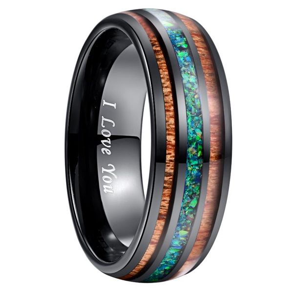 cluster rings bohemia 8mm luxury black tungsten wood ring green opal inlay men women statement wedding party, Golden;silver
cluster rings bohemia 8mm luxury black tungsten wood ring green opal inlay men women statement wedding party, Golden;silver