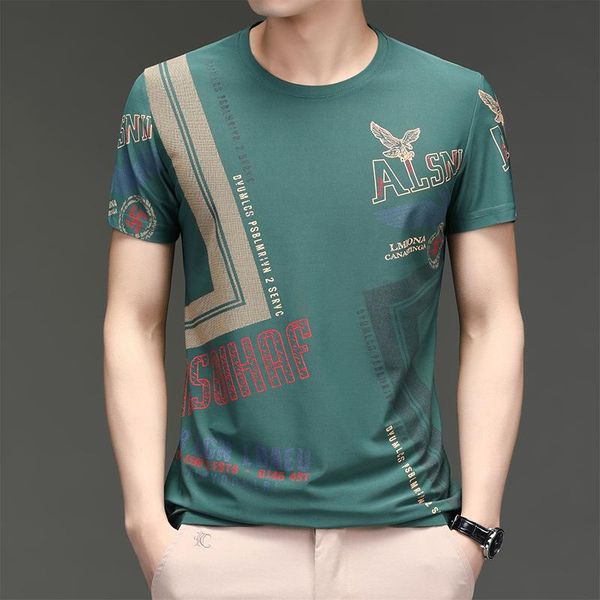 men's t-shirt short-sleeved round tie printed fashion slim and breathable suitable for daily sports t-shirts, White;black
men's t-shirt short-sleeved round tie printed fashion slim and breathable suitable for daily sports t-shirts, White;black