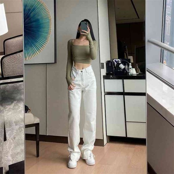 loose jeans for women high waist white color patchwork harajuku streetwear trousers straight pants split 210915, Blue
loose jeans for women high waist white color patchwork harajuku streetwear trousers straight pants split 210915, Blue