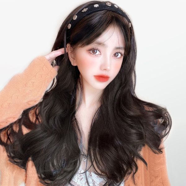 for all seasons long wig sweet and lovely straight curl with black drill hair band detachable half head cover iu same
for all seasons long wig sweet and lovely straight curl with black drill hair band detachable half head cover iu same