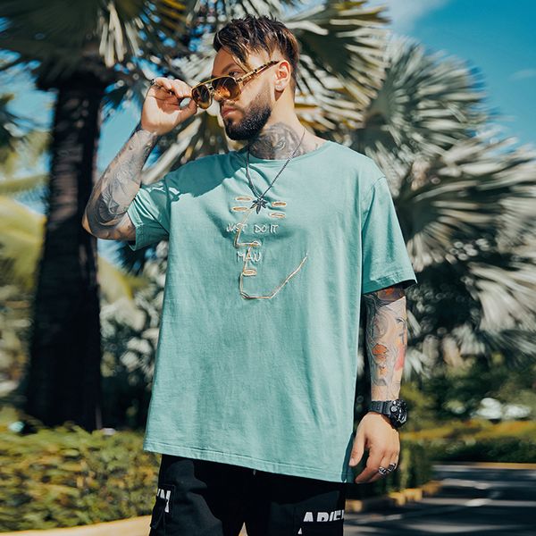 tee 2021 classic embroidered oversized t-shirt male let down fat man's crew's neck cotton shirt clothes, White;black
tee 2021 classic embroidered oversized t-shirt male let down fat man's crew's neck cotton shirt clothes, White;black