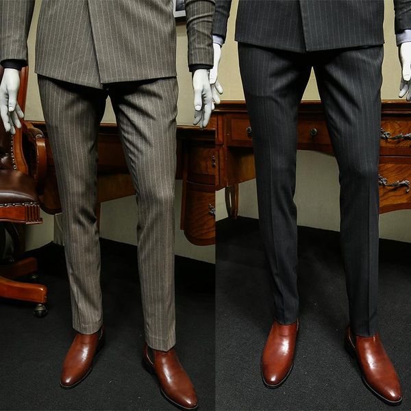 men's suits & blazers xm geeki formal business casual korean vertical stripe trousers slim fit small feet trend handsome british style, White;black
men's suits & blazers xm geeki formal business casual korean vertical stripe trousers slim fit small feet trend handsome british style, White;black