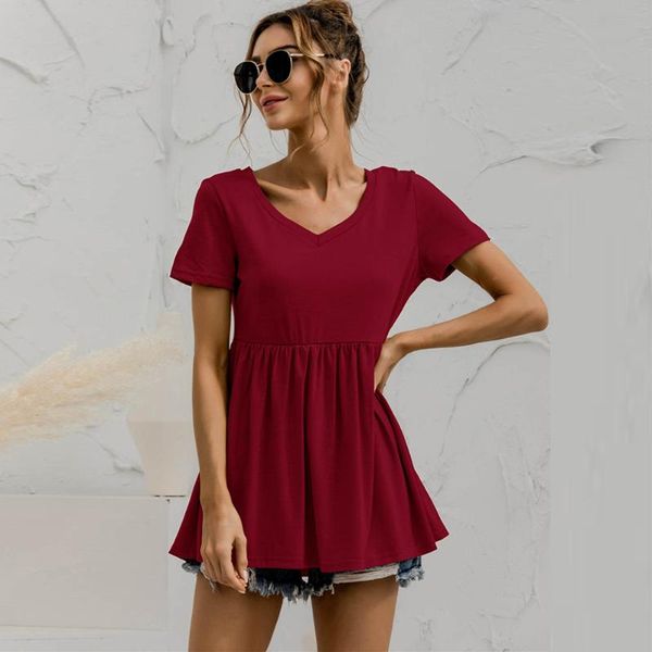 women's t-shirt women summer t-shirts casual short sleeve solid color v neck loose pullover tunic 2021 female ruffle a-line tshirt, White
women's t-shirt women summer t-shirts casual short sleeve solid color v neck loose pullover tunic 2021 female ruffle a-line tshirt, White