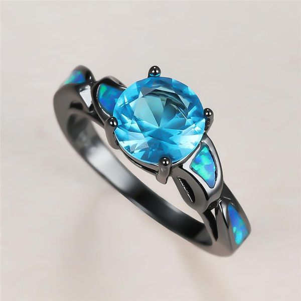 luxury female aqua blue round crystal ring charm 14kt black gold wedding rings for women punk bride opal stone engagement, Slivery;golden
luxury female aqua blue round crystal ring charm 14kt black gold wedding rings for women punk bride opal stone engagement, Slivery;golden