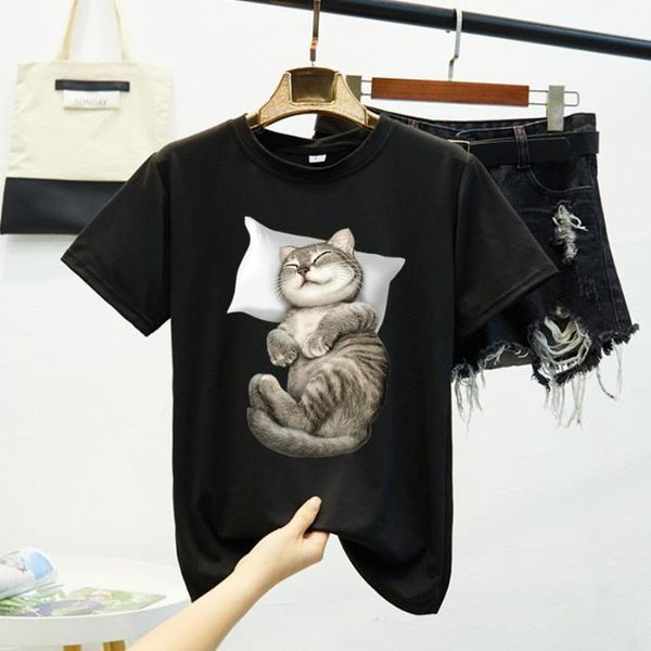 funny cat black 8 women colors oversized short sleeve cute kawaii tees camisetas verano mujer, White
funny cat black 8 women colors oversized short sleeve cute kawaii tees camisetas verano mujer, White