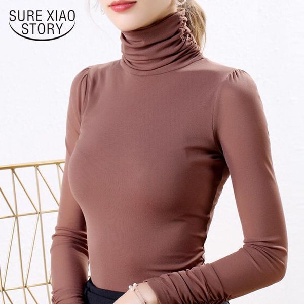 women's blouses & shirts ladies and roupas feminina woman 2021 long sleeve turtleneck solid womens 5906 50, White
women's blouses & shirts ladies and roupas feminina woman 2021 long sleeve turtleneck solid womens 5906 50, White