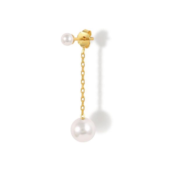 stud canner 1pair round pearl long chain earring for women 925 sterling silver piercing earrings pendiente plata wedding jewelry, Golden;silver