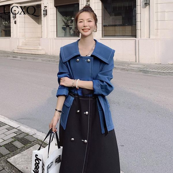 women's trench coats ucxq woman patchwork coat long sleeve lapel hit color double breasted windbreaker casual style 2021 autumn fashion, Tan;black
women's trench coats ucxq woman patchwork coat long sleeve lapel hit color double breasted windbreaker casual style 2021 autumn fashion, Tan;black