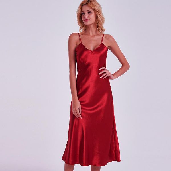 women's sleepwear womens satin spaghetti strap nightdress v-neck backless nightgown summer long home dress loose sleep gown -xxl, Black;red
women's sleepwear womens satin spaghetti strap nightdress v-neck backless nightgown summer long home dress loose sleep gown -xxl, Black;red