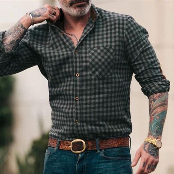 men's casual shirts plaid print lapel shirt autumn long sleeve button turn-down collar vintage streetwear business top, White;black
men's casual shirts plaid print lapel shirt autumn long sleeve button turn-down collar vintage streetwear business top, White;black