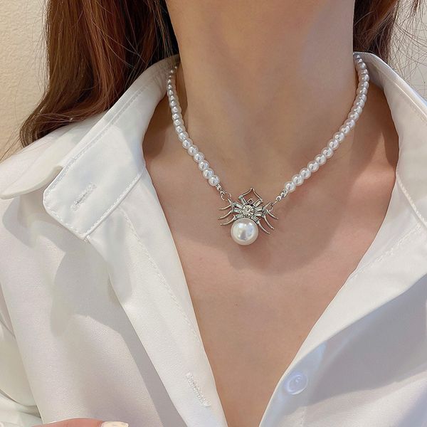 pearl inlaid diamond spider necklace japanese and fashion exaggerated temperament cool style pendant fashion trend simple personality pendan, Black
pearl inlaid diamond spider necklace japanese and fashion exaggerated temperament cool style pendant fashion trend simple personality pendan, Black