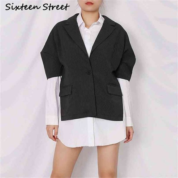 fashion notched collar blazer shirts woman long-sleeve autumn winter fake 2 piece ladies streetwear 210603, White;black
fashion notched collar blazer shirts woman long-sleeve autumn winter fake 2 piece ladies streetwear 210603, White;black