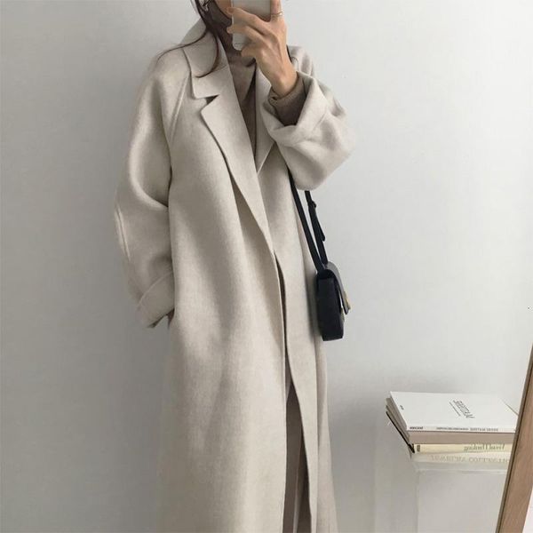 jxmyy french lazy style warm female fresh winter classical belt retro loose women woolen coats chic casual long coat, Black
jxmyy french lazy style warm female fresh winter classical belt retro loose women woolen coats chic casual long coat, Black