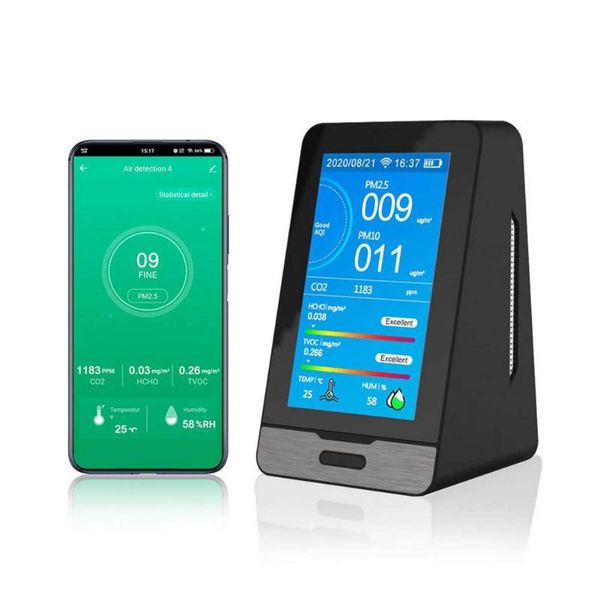 gas analyzers air quality monitor wifi rechargeable real-time detector indoor co2 pm2.5 hcho tvoc temperature humidity meter analyzer
gas analyzers air quality monitor wifi rechargeable real-time detector indoor co2 pm2.5 hcho tvoc temperature humidity meter analyzer