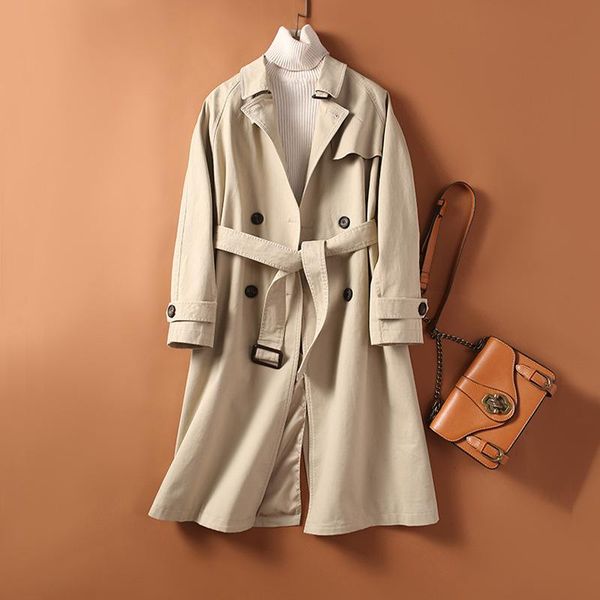 women's trench coats elegant 100%cotton coat women casual office lady windbreaker feminino long section spring autumn female, Tan;black
women's trench coats elegant 100%cotton coat women casual office lady windbreaker feminino long section spring autumn female, Tan;black