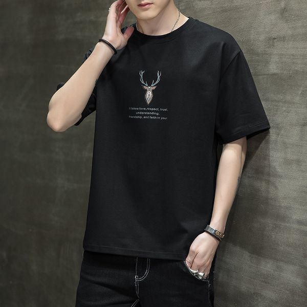 men's t shirts summer short sleeve 2021 ins trend half clothes fashion brand ice silk loose wear, White;black
men's t shirts summer short sleeve 2021 ins trend half clothes fashion brand ice silk loose wear, White;black
