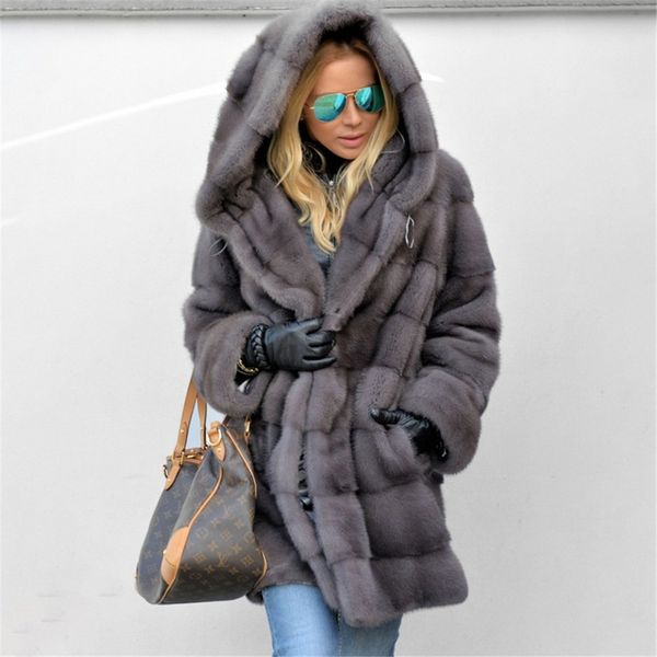 2021 new winter real fur coat fur hood mink coat with fur belt trendy fashion natural pelt slim thick middle, Black
2021 new winter real fur coat fur hood mink coat with fur belt trendy fashion natural pelt slim thick middle, Black
