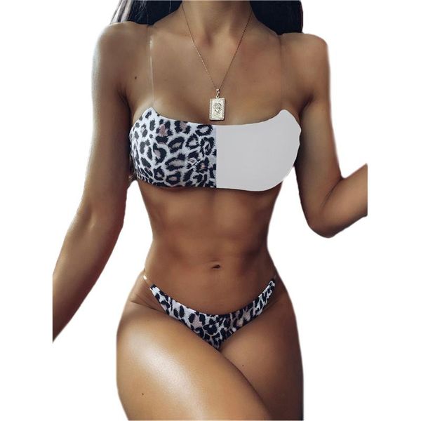 women's swimwear xingqing 2 piece colorblock swimsuit set leopard patchwork transparent spaghetti straps bathing suits bikni, White;black
women's swimwear xingqing 2 piece colorblock swimsuit set leopard patchwork transparent spaghetti straps bathing suits bikni, White;black