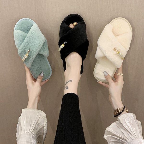 slippers fur home indoor floor shoes fulffy flat slipper for bedroom open toe comfy 2021 women fashion simple chain pearl, Black
slippers fur home indoor floor shoes fulffy flat slipper for bedroom open toe comfy 2021 women fashion simple chain pearl, Black