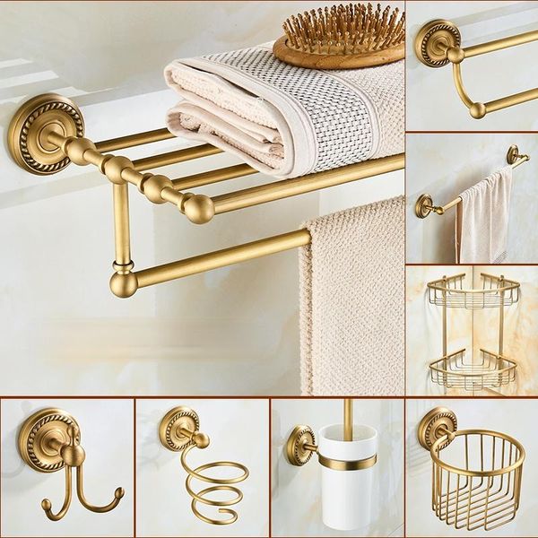 brass bathroom accessories antique bath towel set ring carved toilet paper holder creative bar hardware accessory
